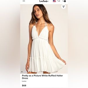 Lulus Pretty as a Picture White Ruffled Halter Dress